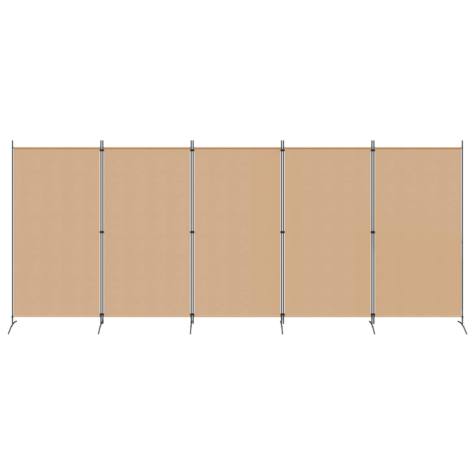 5-Panel Room Divider Beige 433 x 180 cm Stof