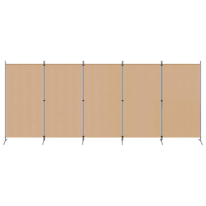 5-Panel Room Divider Beige 433 x 180 cm Stof