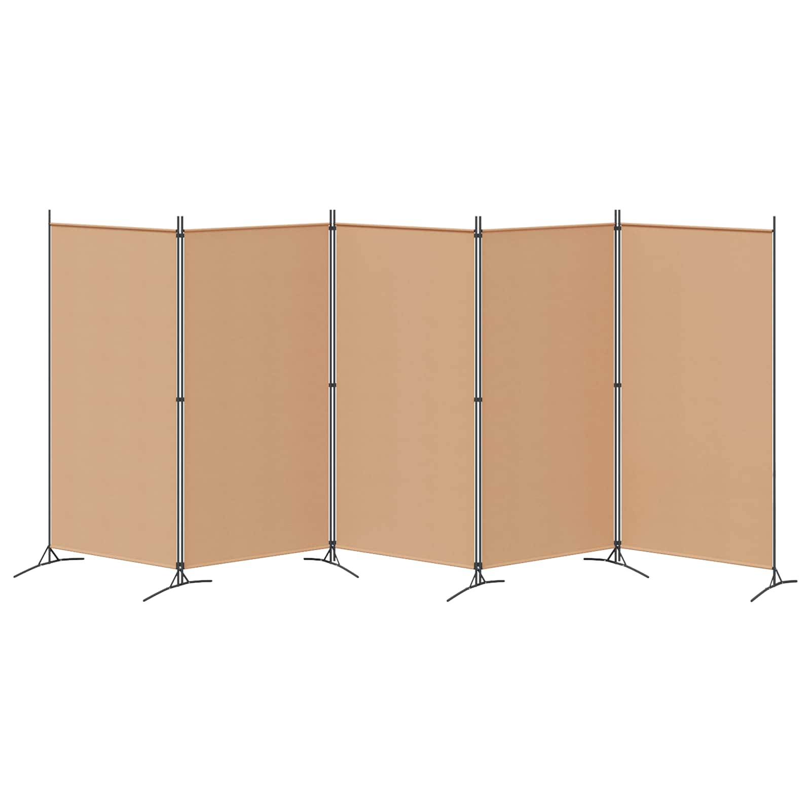 5-Panel Room Divider Beige 433 x 180 cm Stof