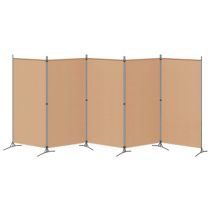 5-Panel Room Divider Beige 433 x 180 cm Stof