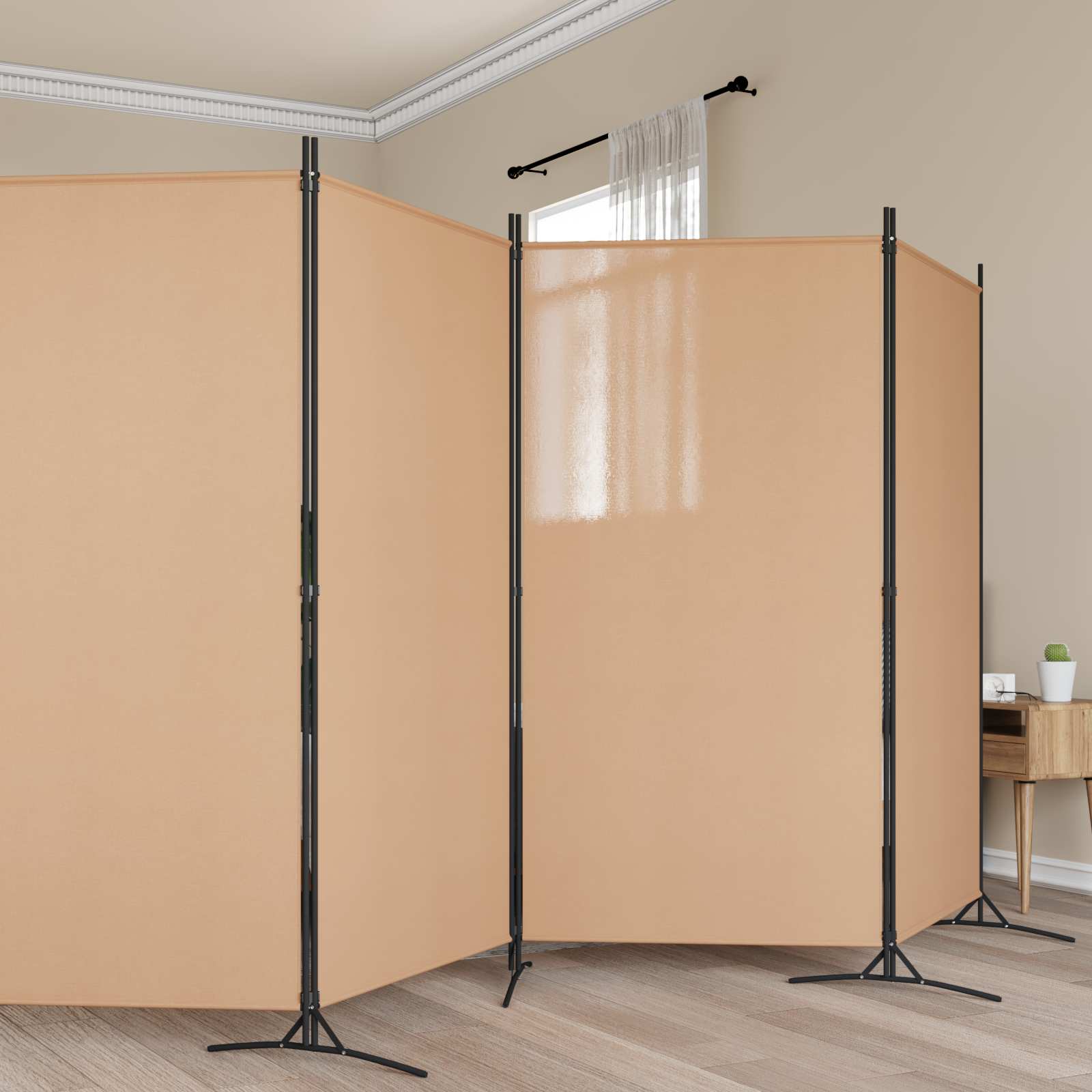 6-Panelen Kamerscherm Beige 520 x 180 cm Stof