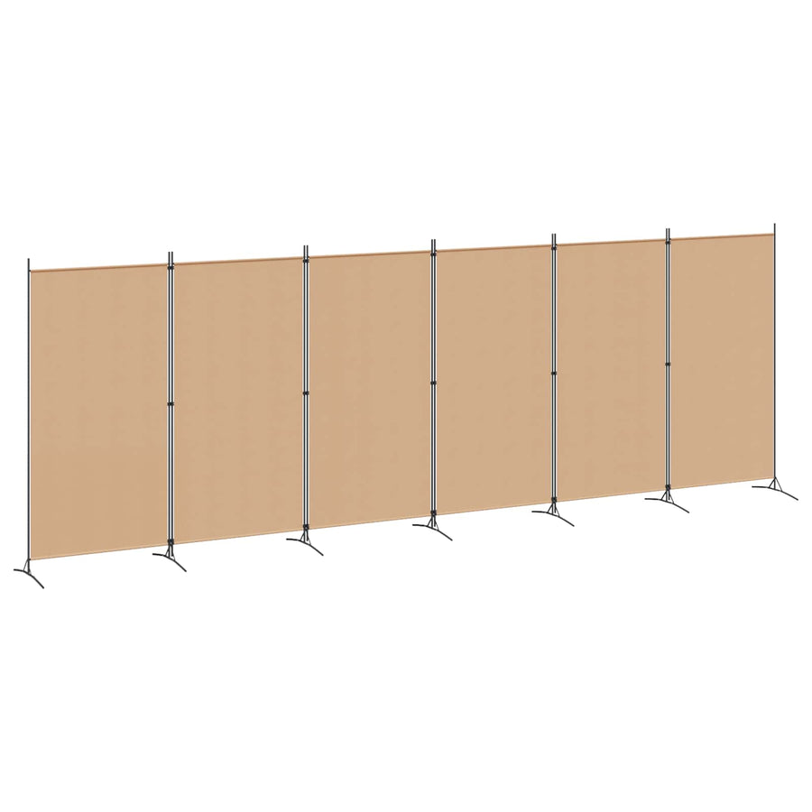 6-Panelen Kamerscherm Beige 520 x 180 cm Stof