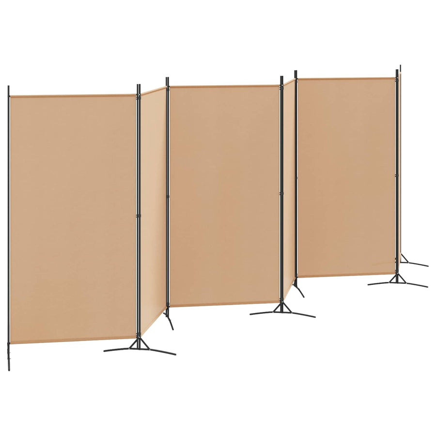 6-Panelen Kamerscherm Beige 520 x 180 cm Stof