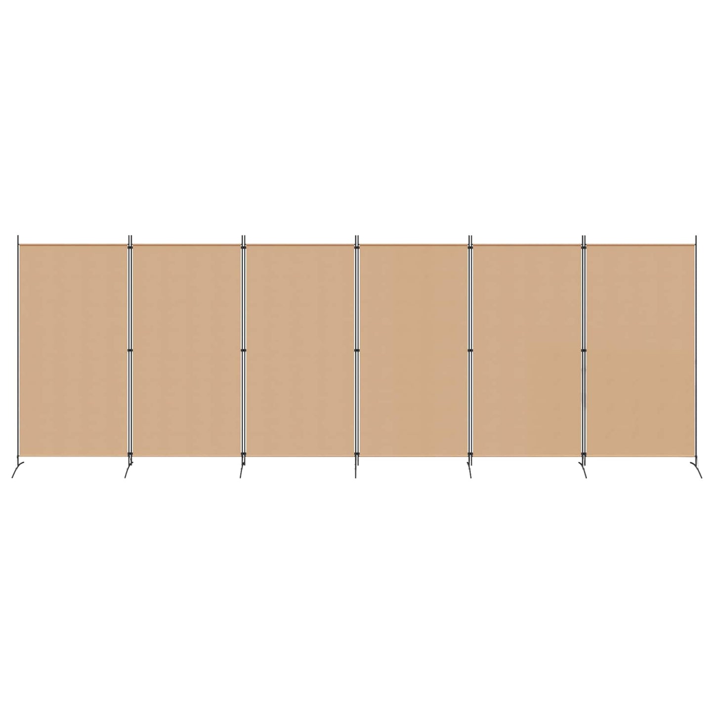 6-Panelen Kamerscherm Beige 520 x 180 cm Stof