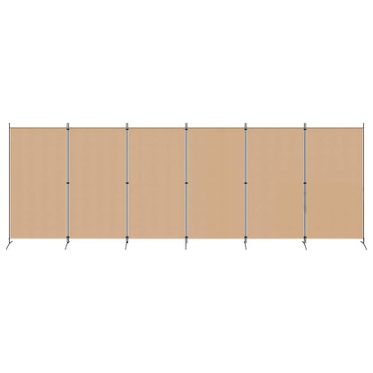 6-Panelen Kamerscherm Beige 520 x 180 cm Stof