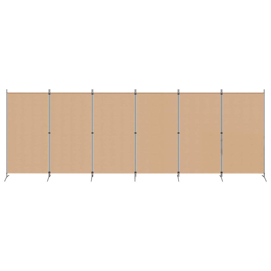 6-Panelen Kamerscherm Beige 520 x 180 cm Stof