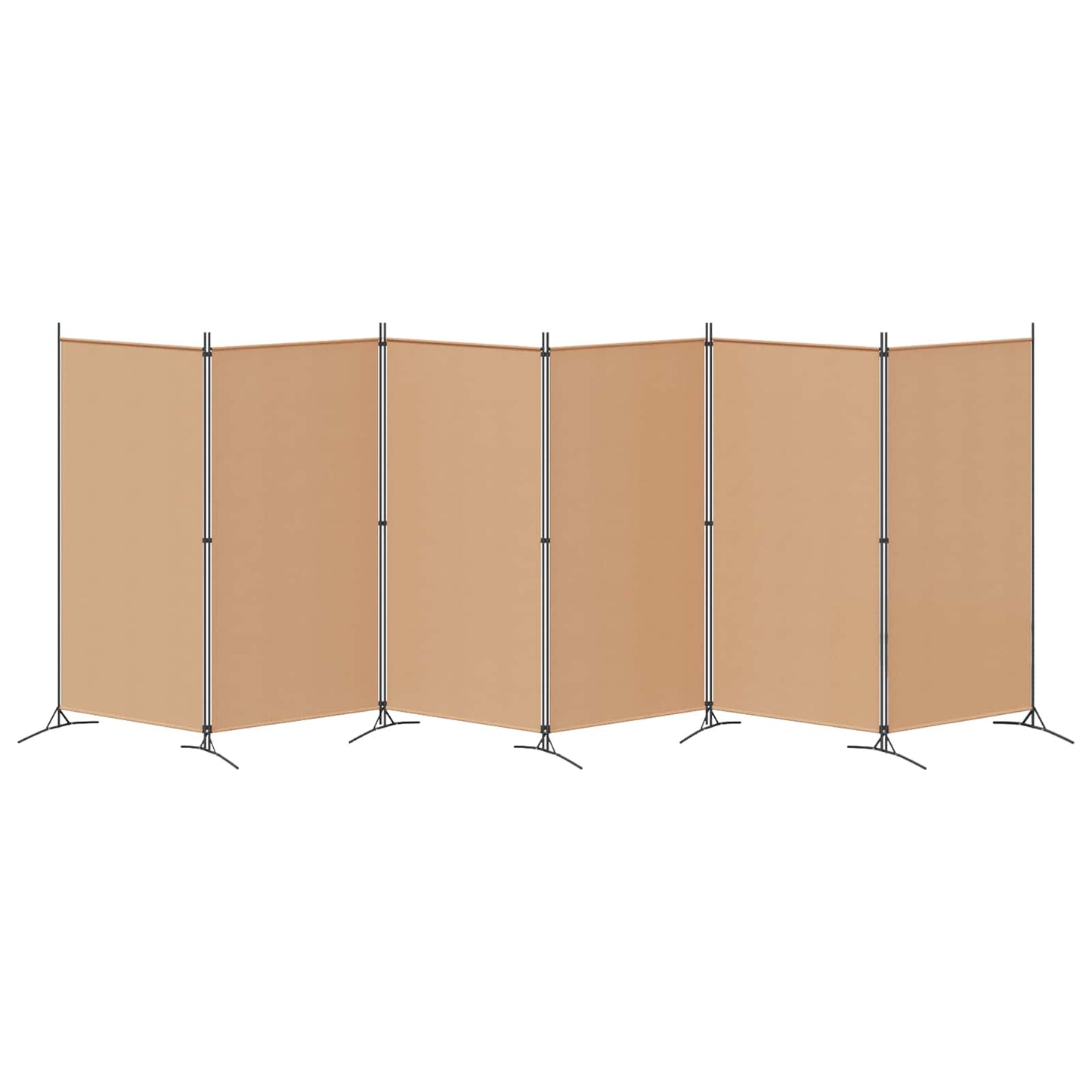 6-Panelen Kamerscherm Beige 520 x 180 cm Stof