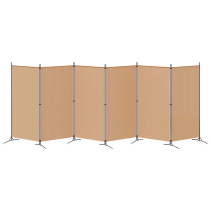6-Panelen Kamerscherm Beige 520 x 180 cm Stof