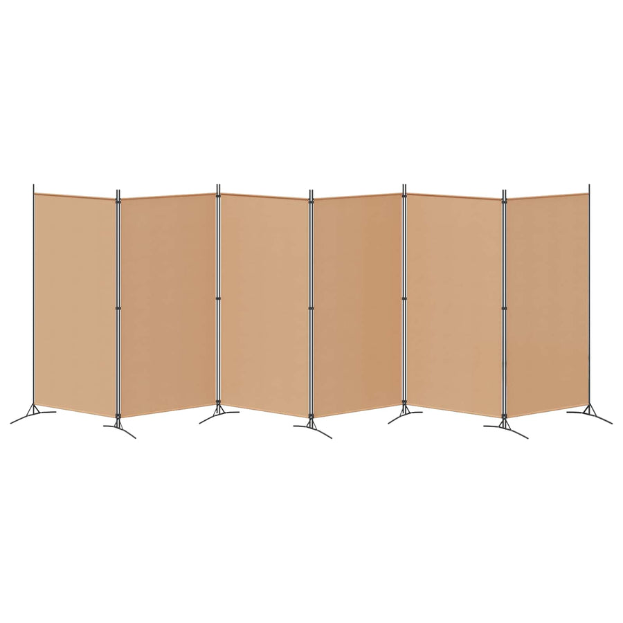 6-Panelen Kamerscherm Beige 520 x 180 cm Stof