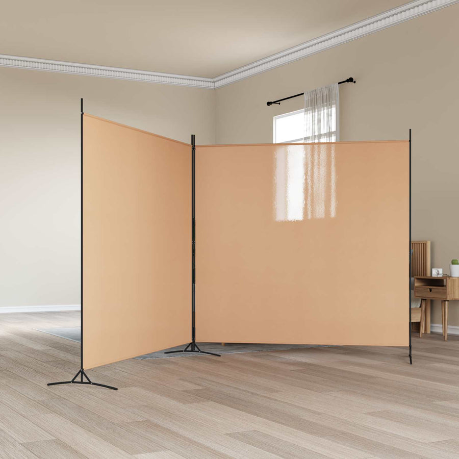 2-Panelen Kamerscherm Beige 348 x 180 cm Stof