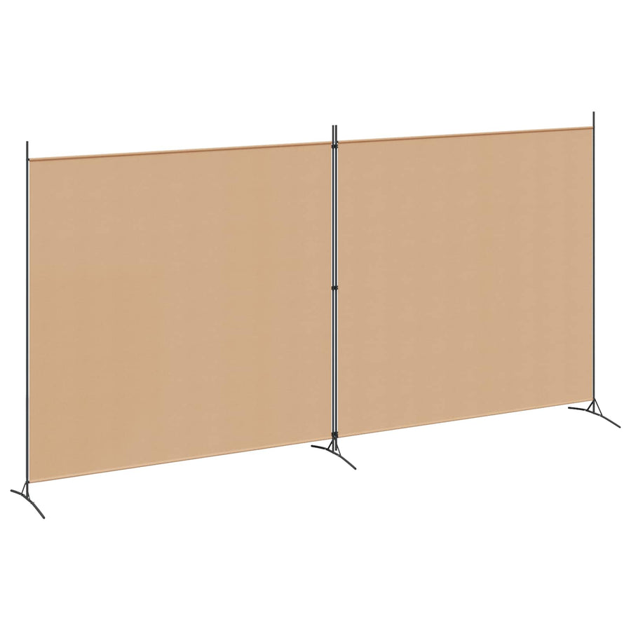 2-Panelen Kamerscherm Beige 348 x 180 cm Stof