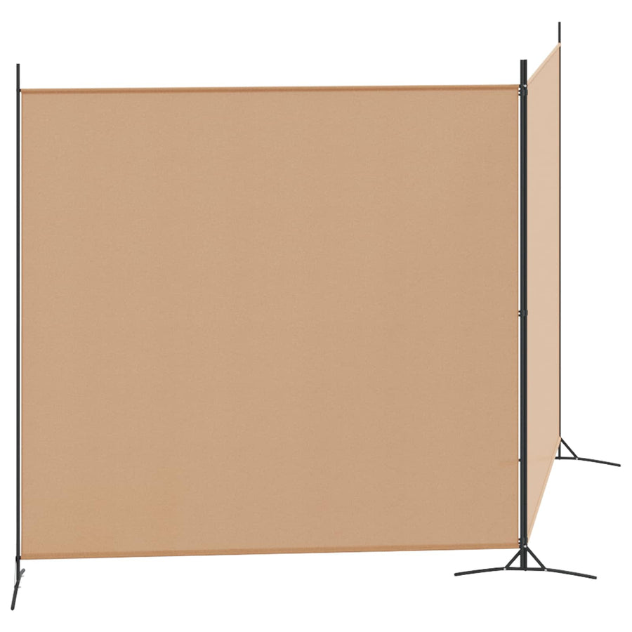2-Panelen Kamerscherm Beige 348 x 180 cm Stof