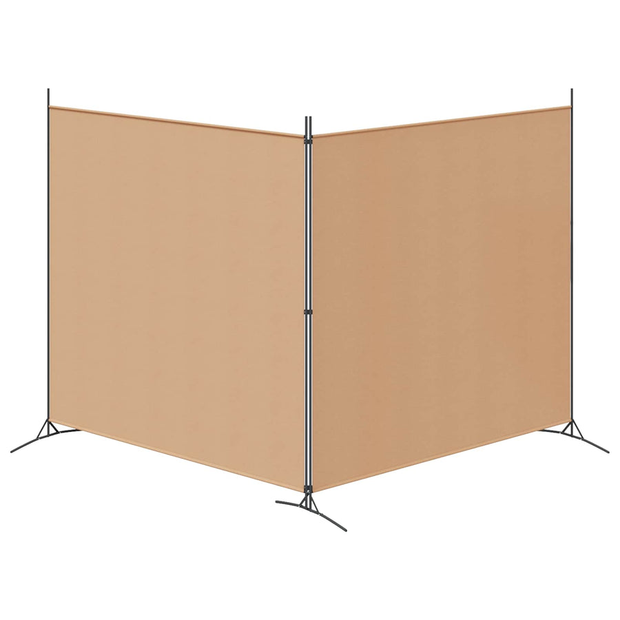 2-Panelen Kamerscherm Beige 348 x 180 cm Stof