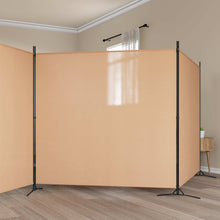 4-panelen roomdivider Beige 525 x 180 cm Stof
