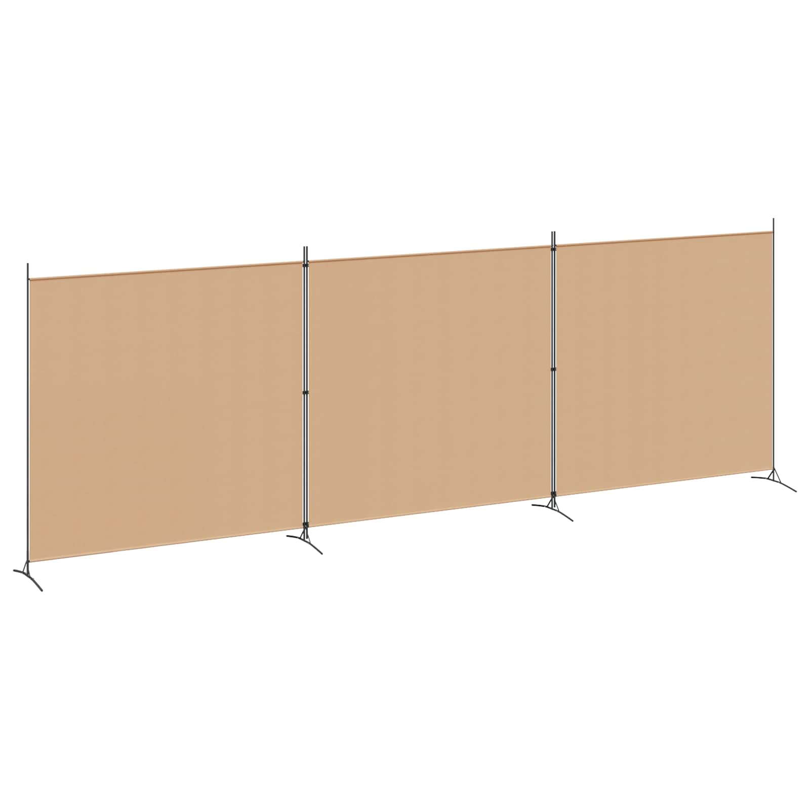 4-panelen roomdivider Beige 525 x 180 cm Stof
