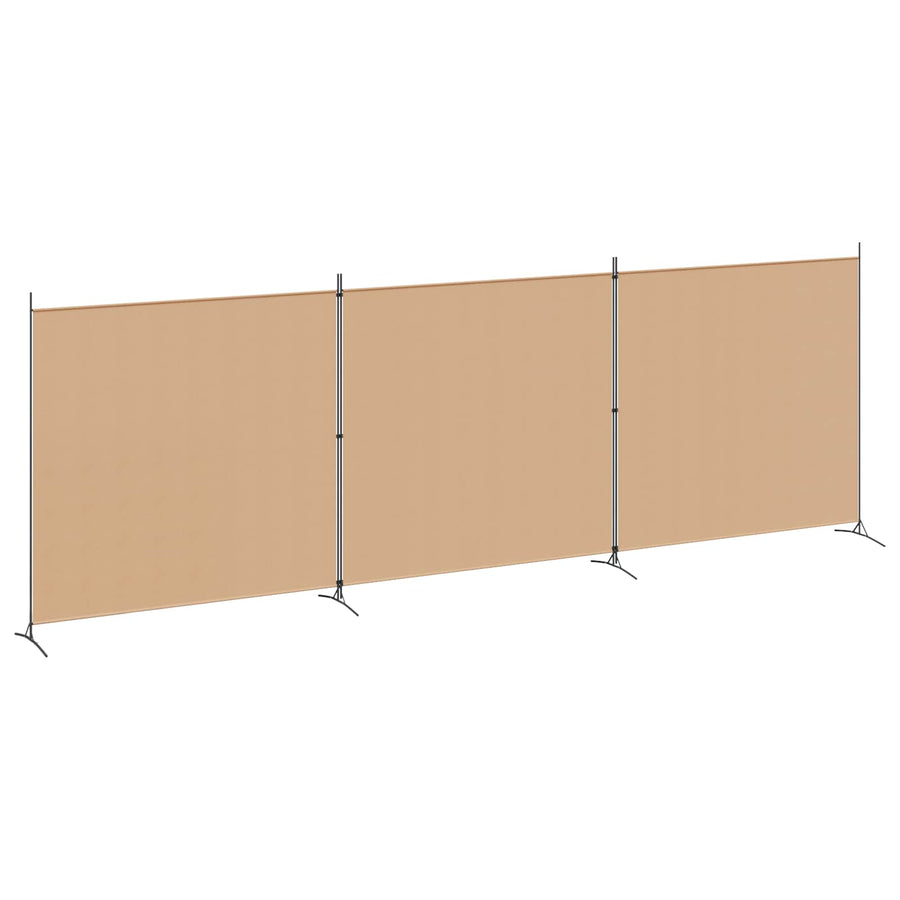 4-panelen roomdivider Beige 525 x 180 cm Stof
