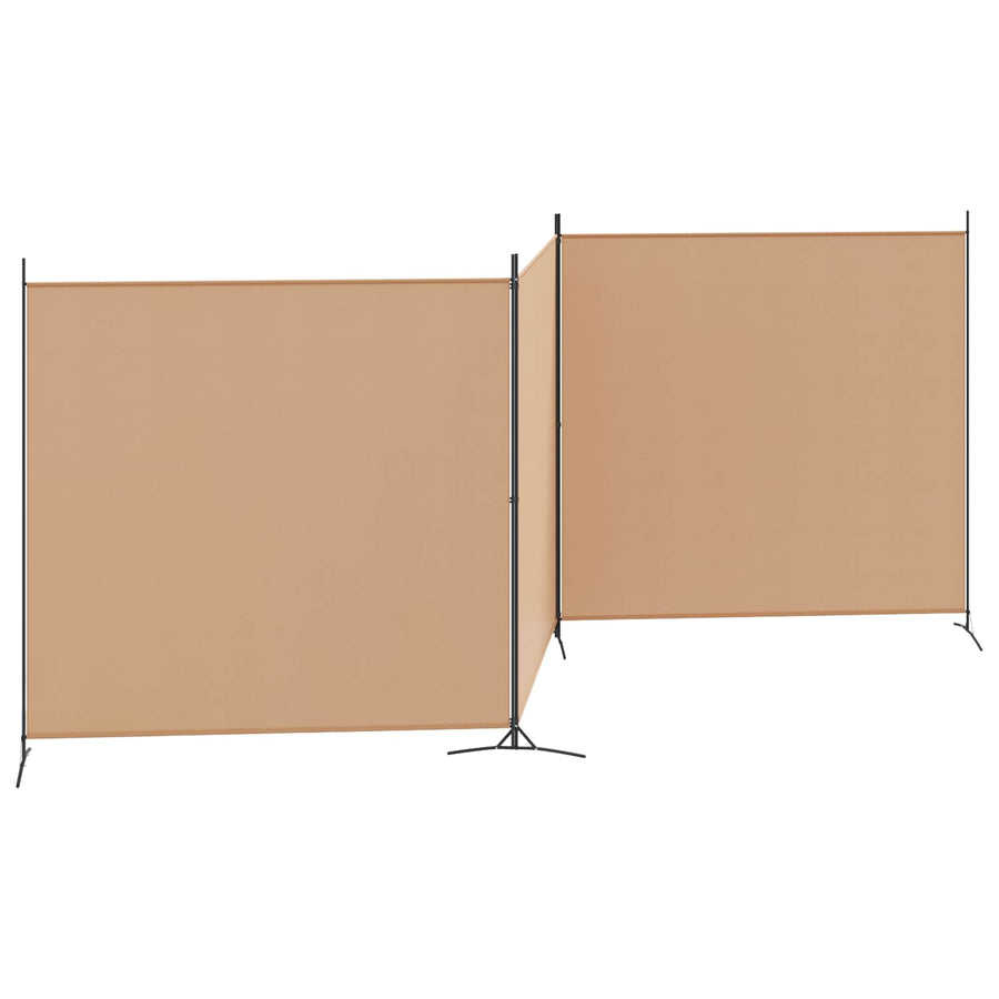 4-panelen roomdivider Beige 525 x 180 cm Stof