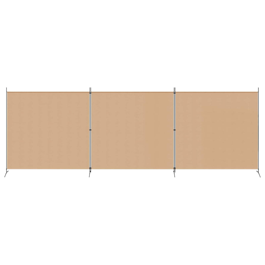 4-panelen roomdivider Beige 525 x 180 cm Stof