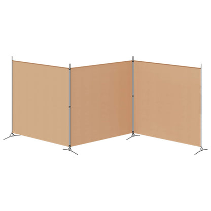 4-panelen roomdivider Beige 525 x 180 cm Stof