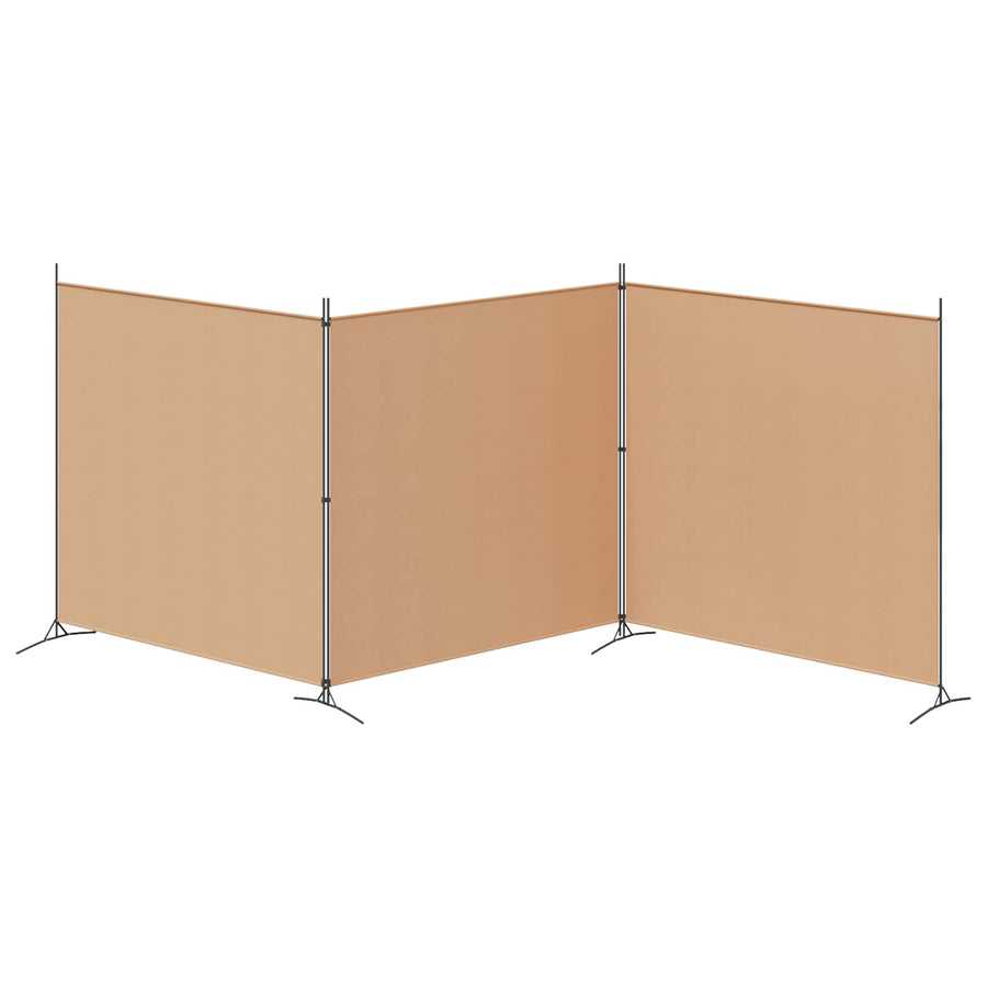 4-panelen roomdivider Beige 525 x 180 cm Stof