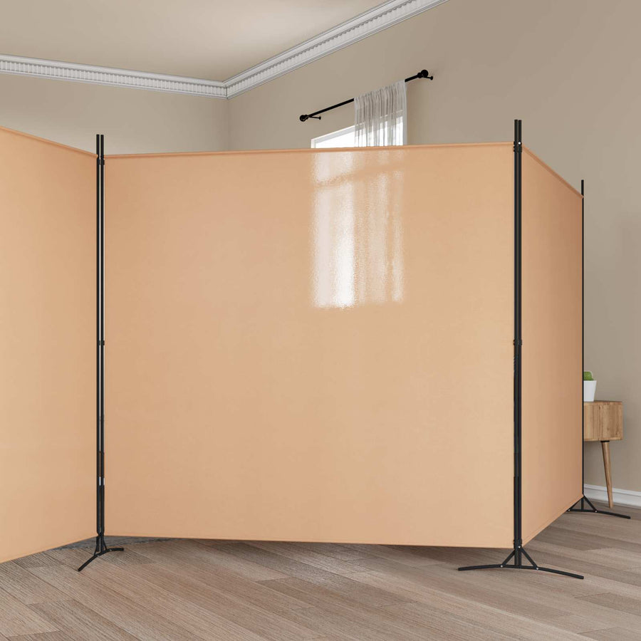 4-panelen roomdivider Beige 698 x 180 cm Stof