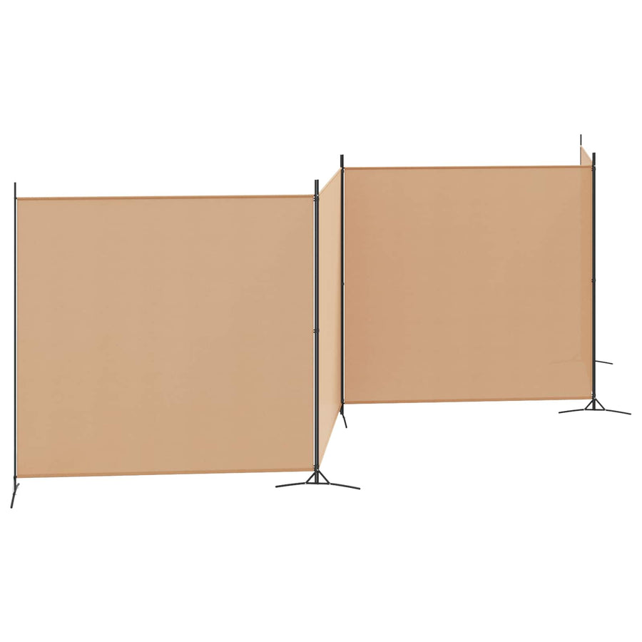 4-panelen roomdivider Beige 698 x 180 cm Stof