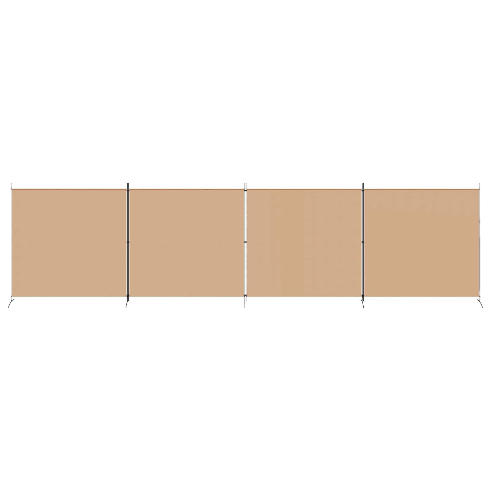 4-panelen roomdivider Beige 698 x 180 cm Stof