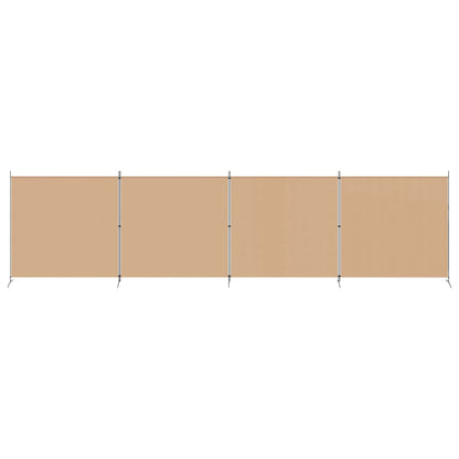 4-panelen roomdivider Beige 698 x 180 cm Stof