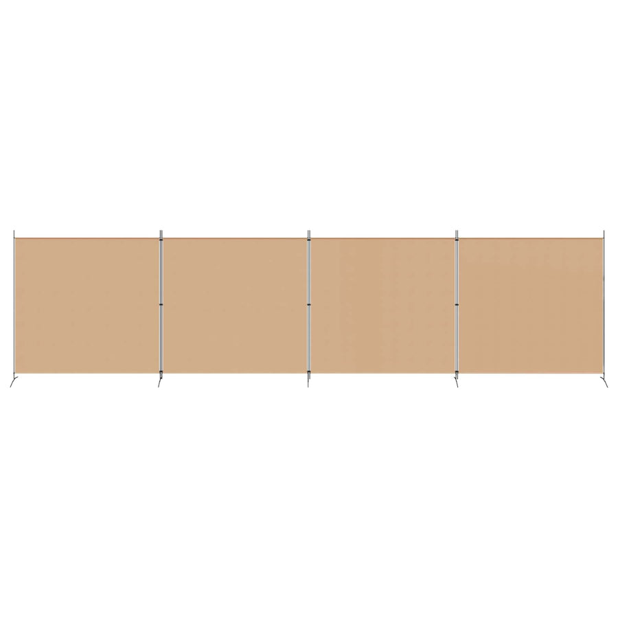 4-panelen roomdivider Beige 698 x 180 cm Stof