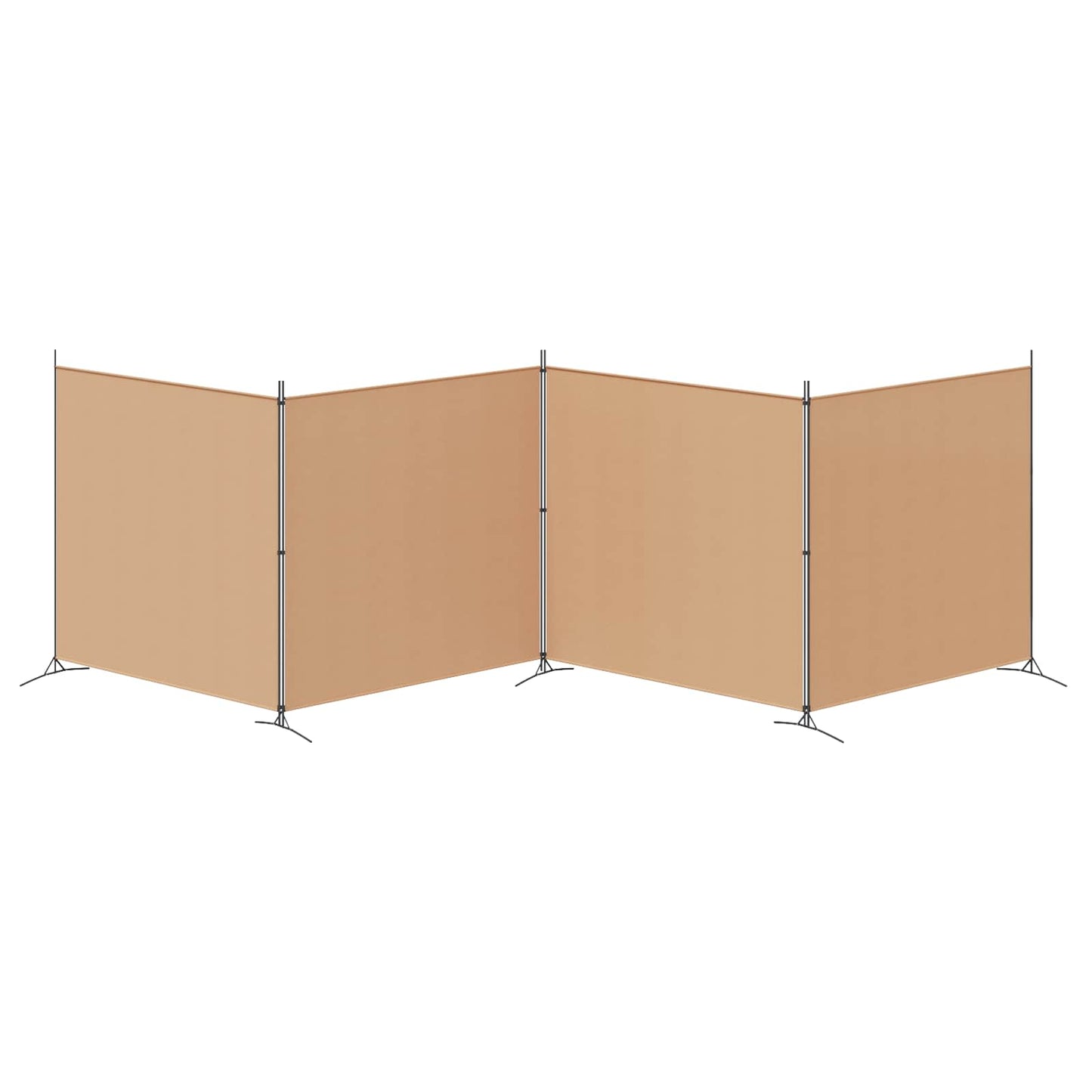 4-panelen roomdivider Beige 698 x 180 cm Stof