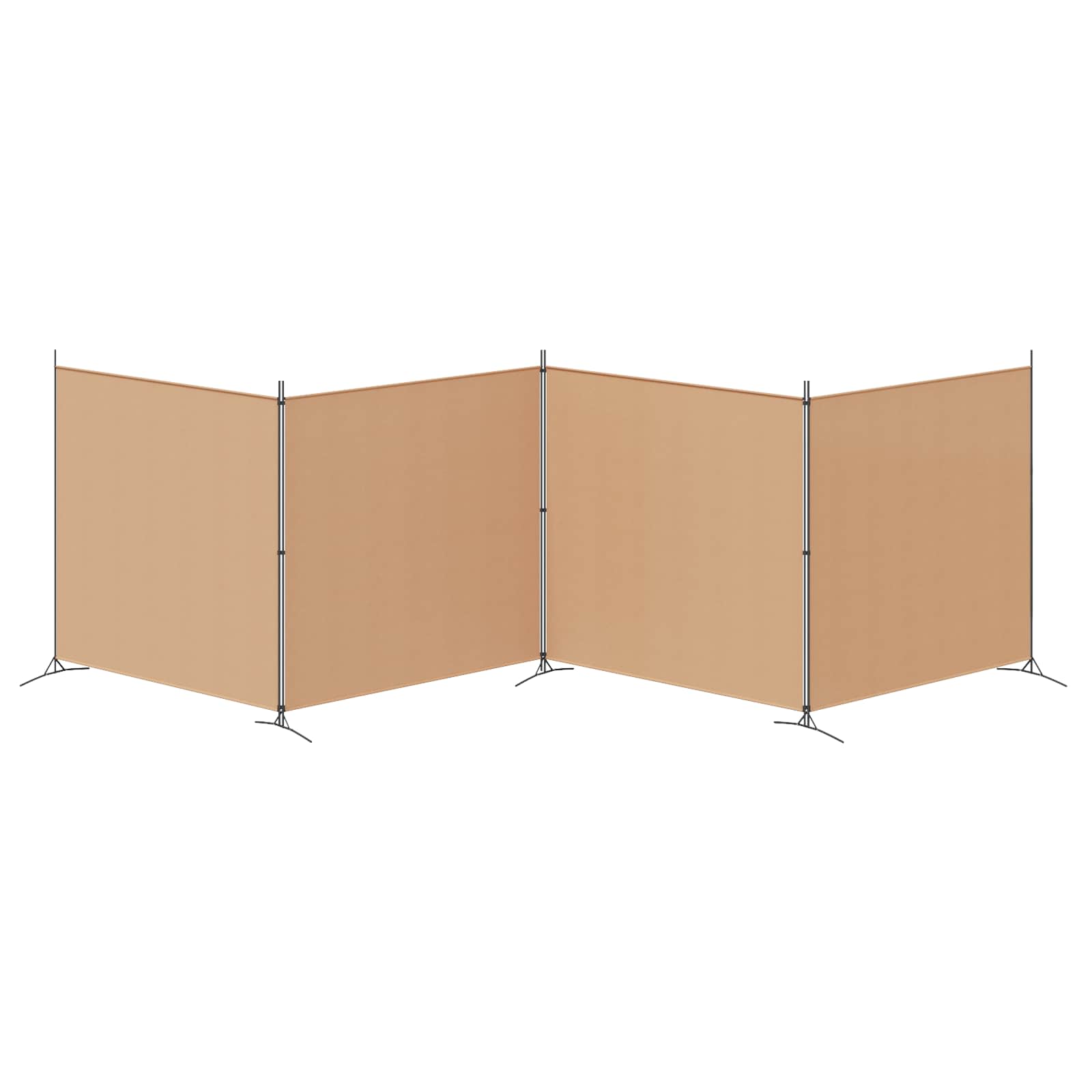 4-panelen roomdivider Beige 698 x 180 cm Stof