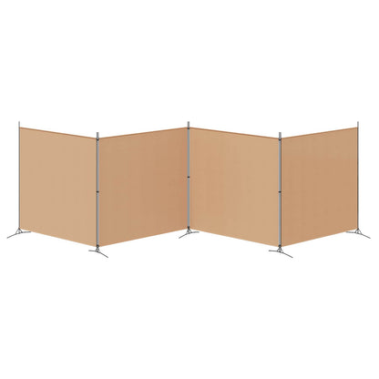 4-panelen roomdivider Beige 698 x 180 cm Stof