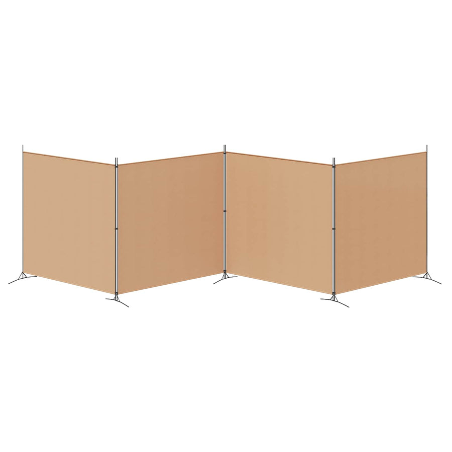 4-panelen roomdivider Beige 698 x 180 cm Stof