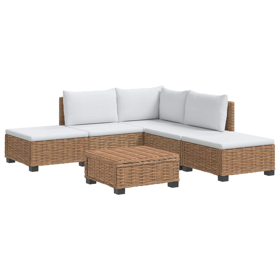 6 st Rieten Loungeset met Kussens GENDT Natuurlijk rattan
