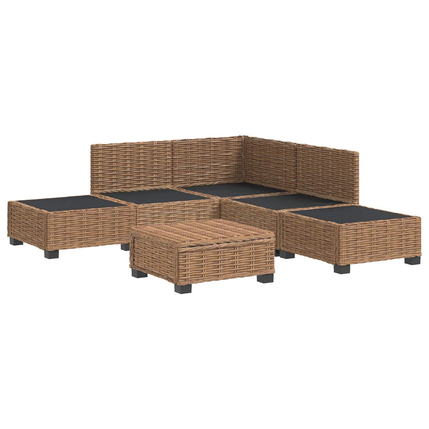 6 st Rieten Loungeset met Kussens GENDT Natuurlijk rattan