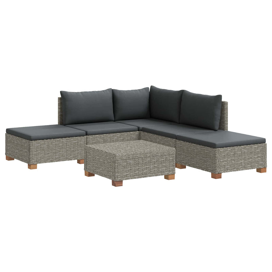6 st Rieten Loungeset met Kussens GENDT Natuurlijk rattan