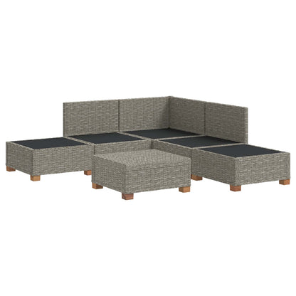 6 st Rieten Loungeset met Kussens GENDT Natuurlijk rattan