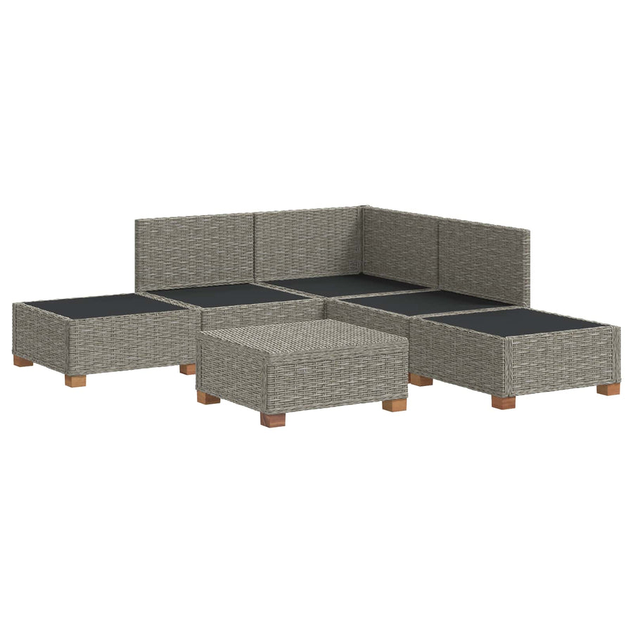 6 st Rieten Loungeset met Kussens GENDT Natuurlijk rattan