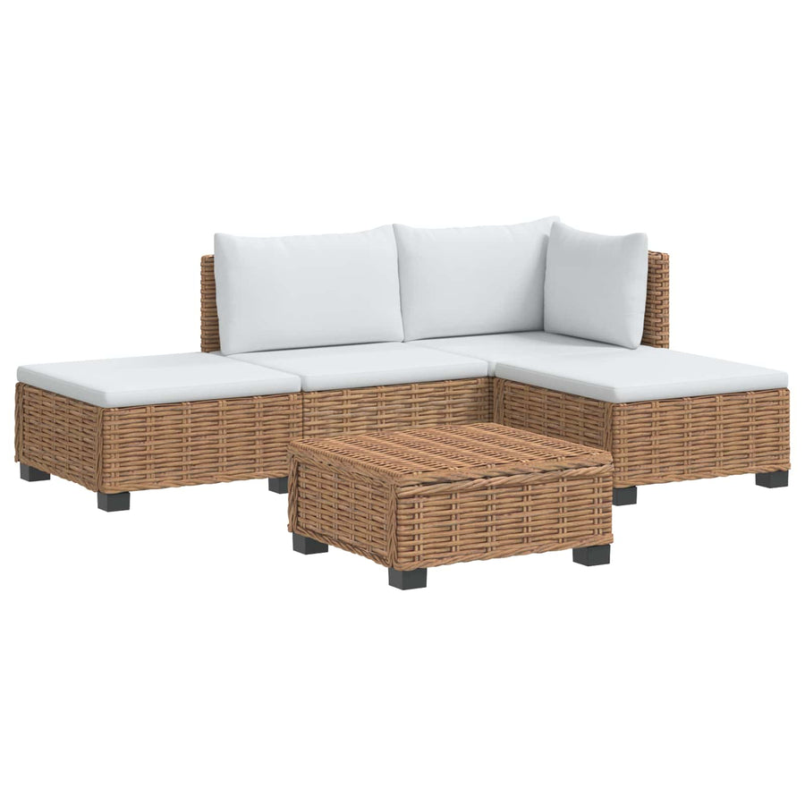 4 st Rieten Loungeset met Kussens GENDT Natuurlijk rattan