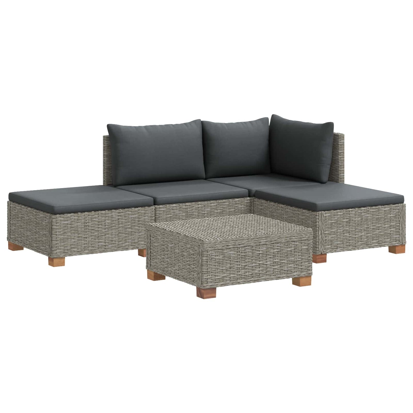 4 st Rieten Loungeset met Kussens GENDT Natuurlijk rattan