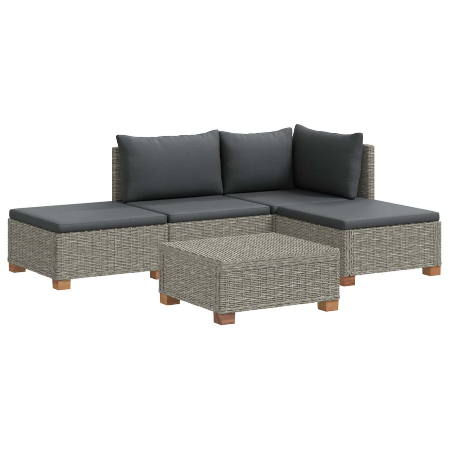 4 st Rieten Loungeset met Kussens GENDT Natuurlijk rattan