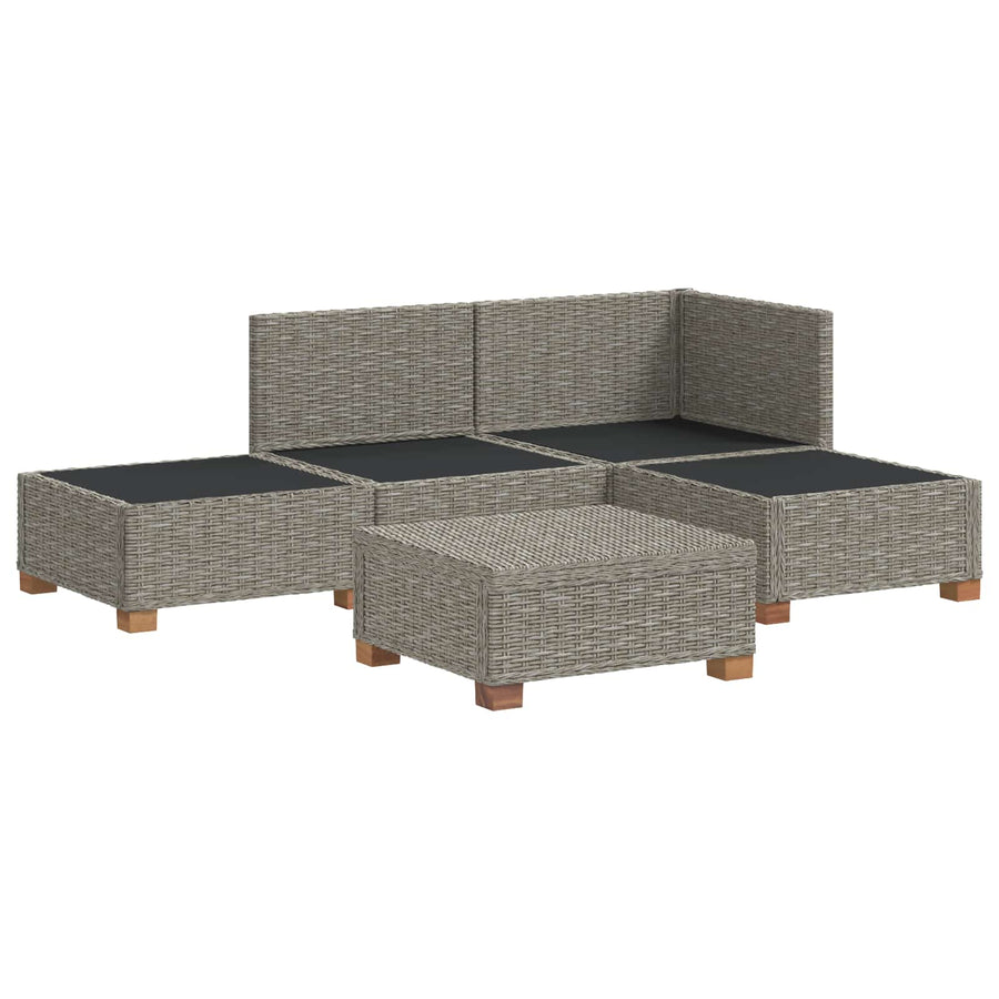 4 st Rieten Loungeset met Kussens GENDT Natuurlijk rattan