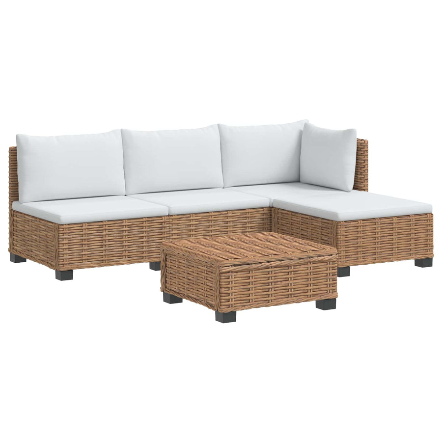 5 st Rieten Loungeset met Kussens GENDT Natuurlijk rattan