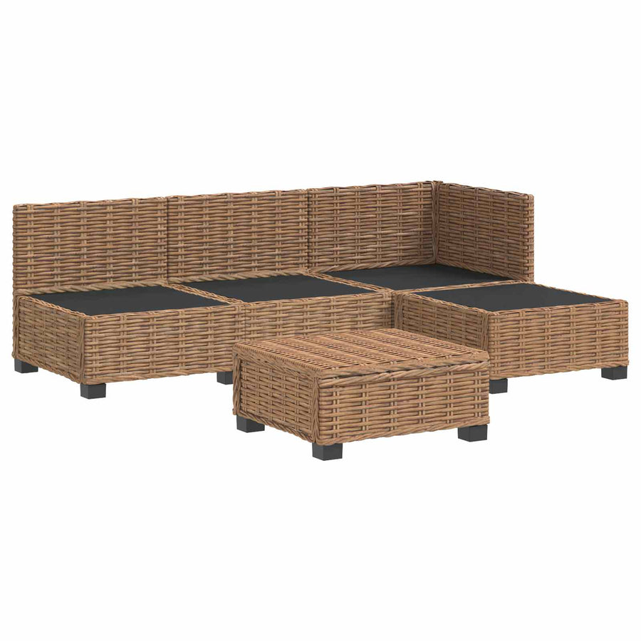 5 st Rieten Loungeset met Kussens GENDT Natuurlijk rattan