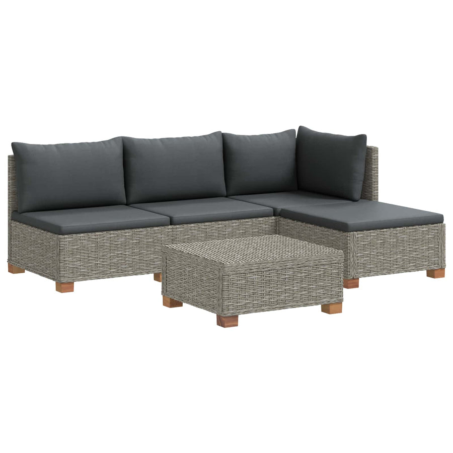 5 st Rieten Loungeset met Kussens GENDT Natuurlijk rattan