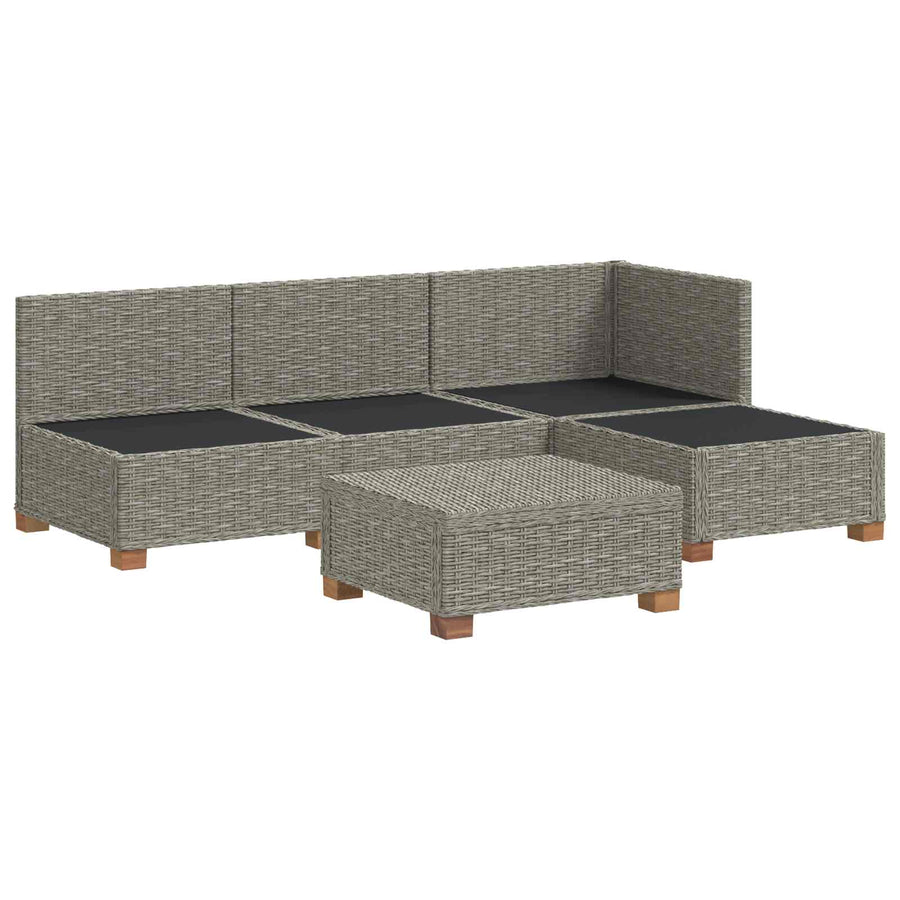 5 st Rieten Loungeset met Kussens GENDT Natuurlijk rattan
