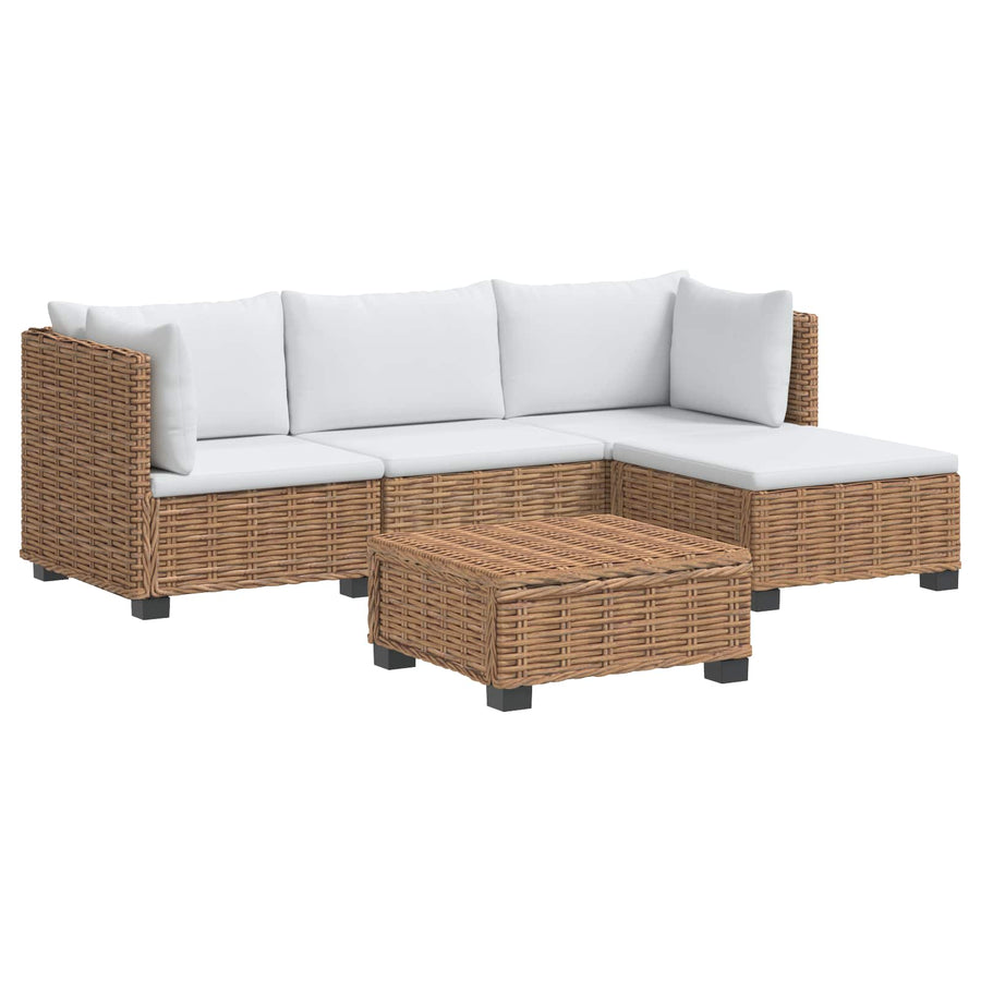5 st Rieten Loungeset met Kussens GENDT Natuurlijk rattan
