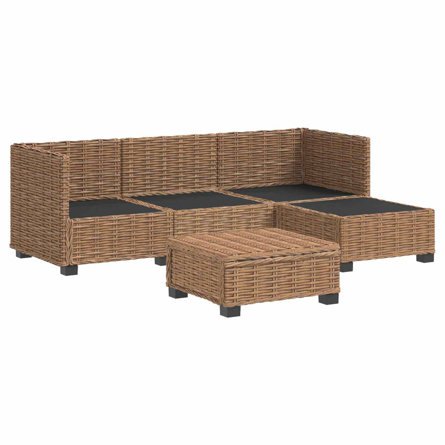 5 st Rieten Loungeset met Kussens GENDT Natuurlijk rattan