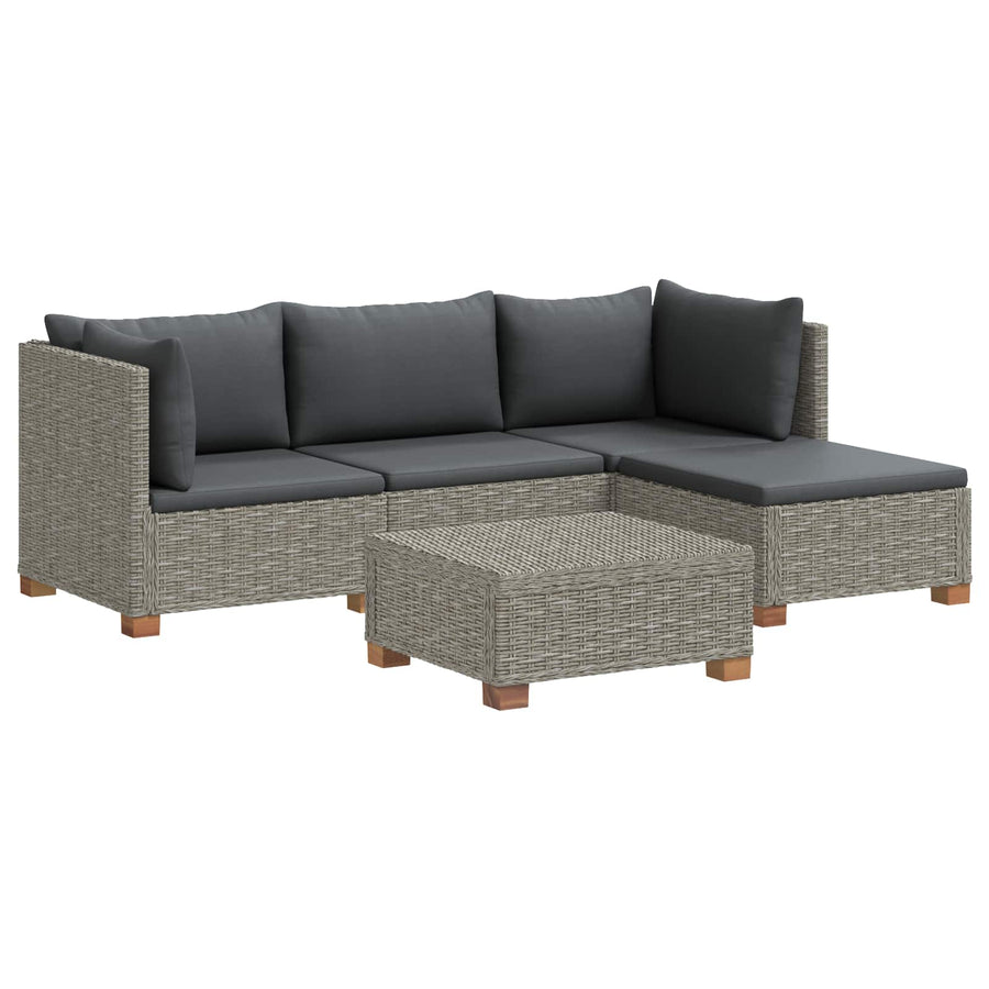 5 st Rieten Loungeset met Kussens GENDT Natuurlijk rattan