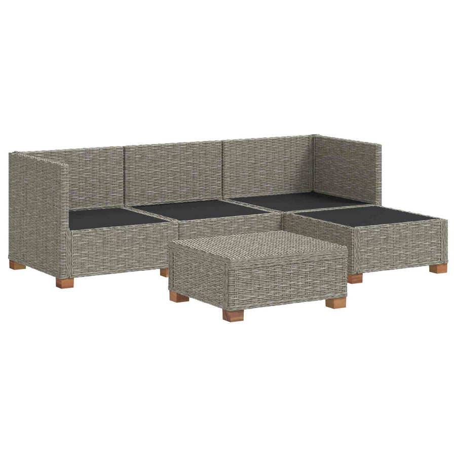 5 st Rieten Loungeset met Kussens GENDT Natuurlijk rattan